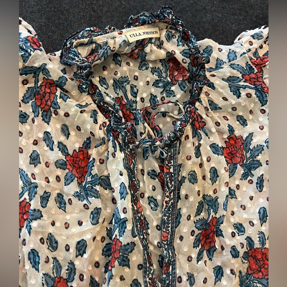 Ulla Johnson Elise Flutter Sleeve Top